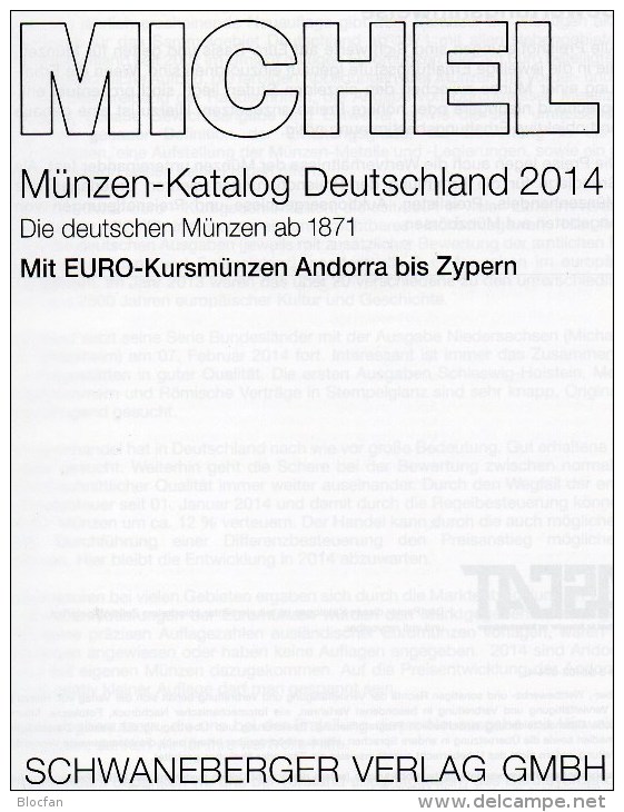 Münzen-MICHEL Deutschland 2014 Neu 25€ : DR Ab 1871 III.Reich BRD Berlin DDR Numismatik Coin Catalogue 978-3-94502-074-4 - Autres & Non Classés