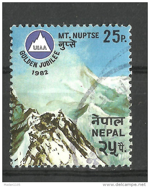 NEPAL, 1982, FINE USED,   50th Anniversary Of International  Alpinist Association, 1 V,  Mountain, Mt. Nuptse - Népal