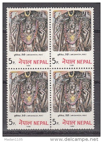 NEPAL, 1981, Tourism, Visit Nepal, Hrishikesh, Block Of 4, MNH, (**) - Induismo