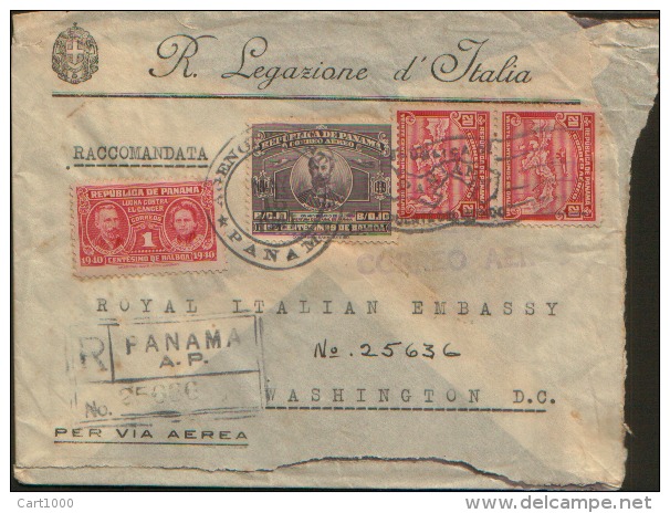 1941 PANAMA VIA AEREA IN REGISTERED X WASHINGTON - Panama