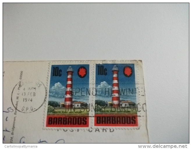 STORIA POSTALE FRANCOBOLLO COMMEMORATIVO Barbados Beautiful Crane Beach  West Indies - Barbados