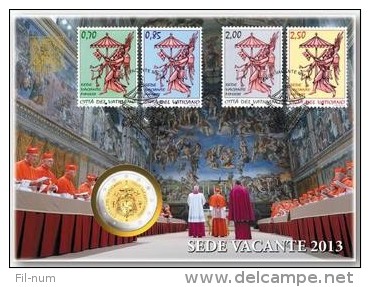 2 EURO SEDE VACANTE ANNO 2013 BUSTA FILATELICO-NUMISMATICA SEDE VACANTE   FDC  ( UNC ) - Vatican