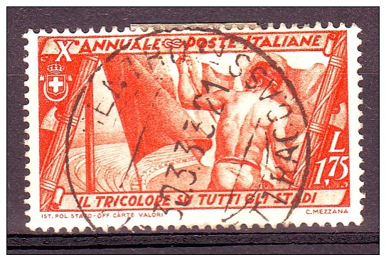 REGNO 1932 N.337 MARCIA SU ROMA  1,75L. ARANCIO  USATO 1 VALORE - Oblitérés