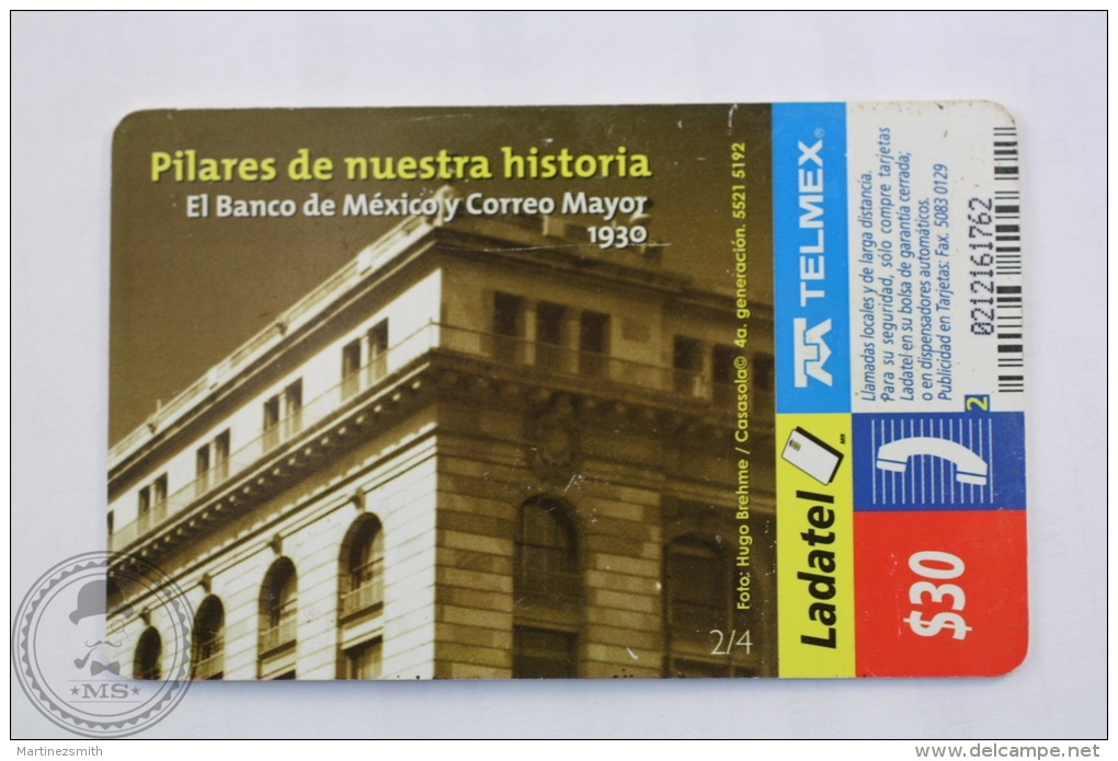 Collectible Mexico Phone Card - Pillars Of Our History - Casa De Los Azulejos 1925 - Ladatel - Otros & Sin Clasificación