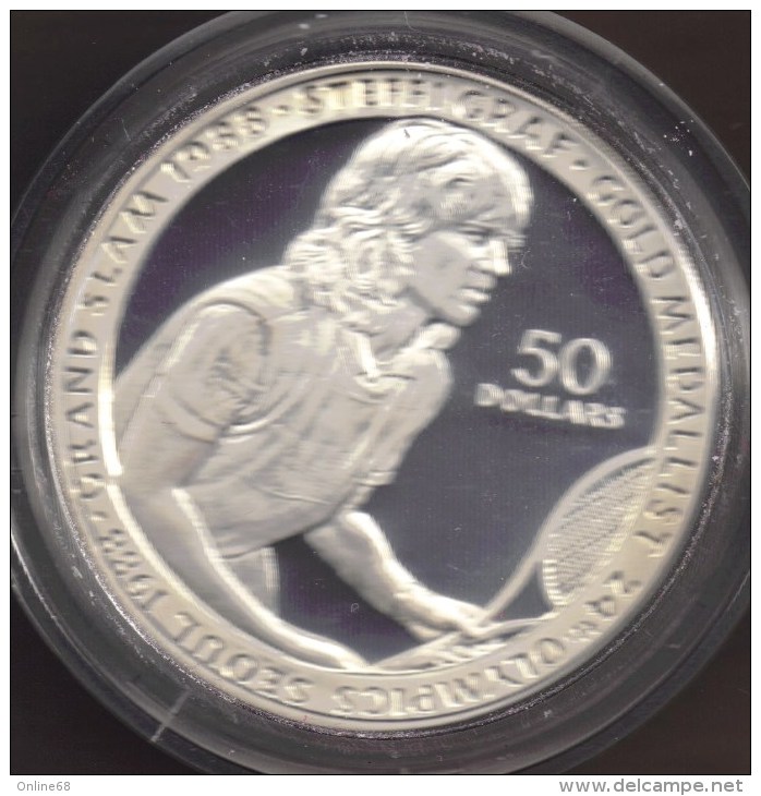 NIUE 50 DOLLARS 1989 XXIV Olympic Games, Seoul 1988 - Steffi Graf  Silver 0.925 KM# 44 - Niue