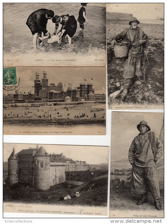 Dieppe    76  Lot De 19 Cartes Dont: Pêcheurs,Marché, (2/3 Cartes états Divers) - Dieppe