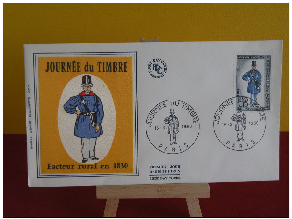 FDC- Journée Du Timbre 1968 - Paris - 16.3.1968 - 1er Jour, - 1960-1969