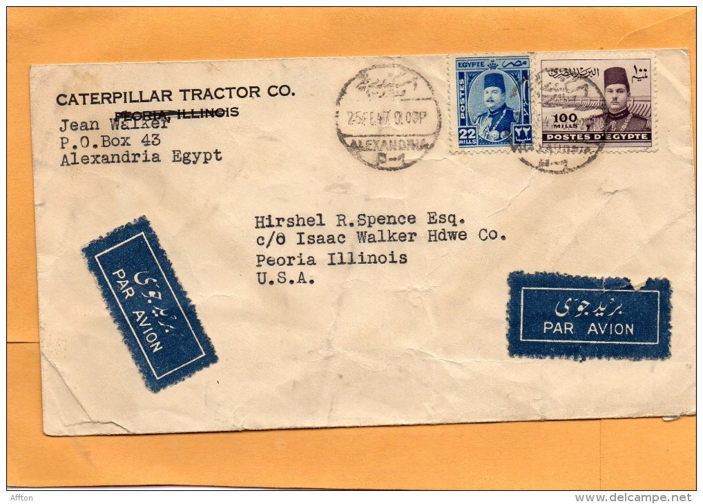 Egypt 1947 Cover Mailed To USA - Cartas & Documentos