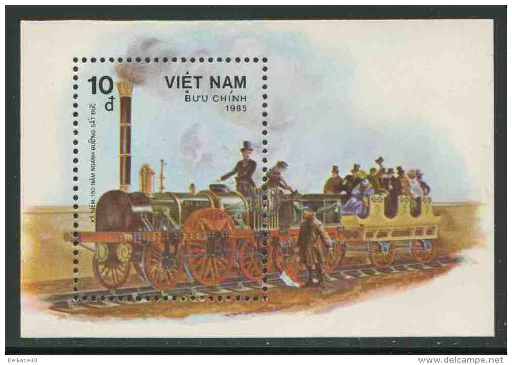 Vietnam 1985 Mi B41 - Mi 1615 ** Stephenson Locomotive “Adler” (1835) - German Railways / Deutsche Eisenbahn - Treinen