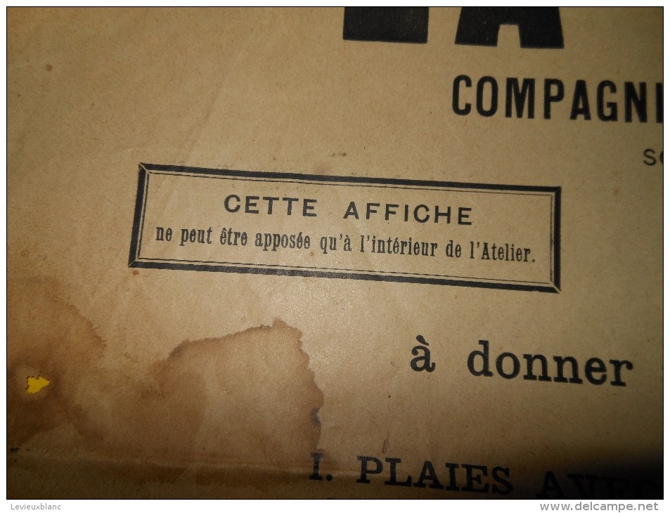 La Prévoyance/Cie D'Assurance Contre Les Accidents Du Travail/Affiche / 1ers Soins D'Urgence /1903    BA19 - Banco & Caja De Ahorros