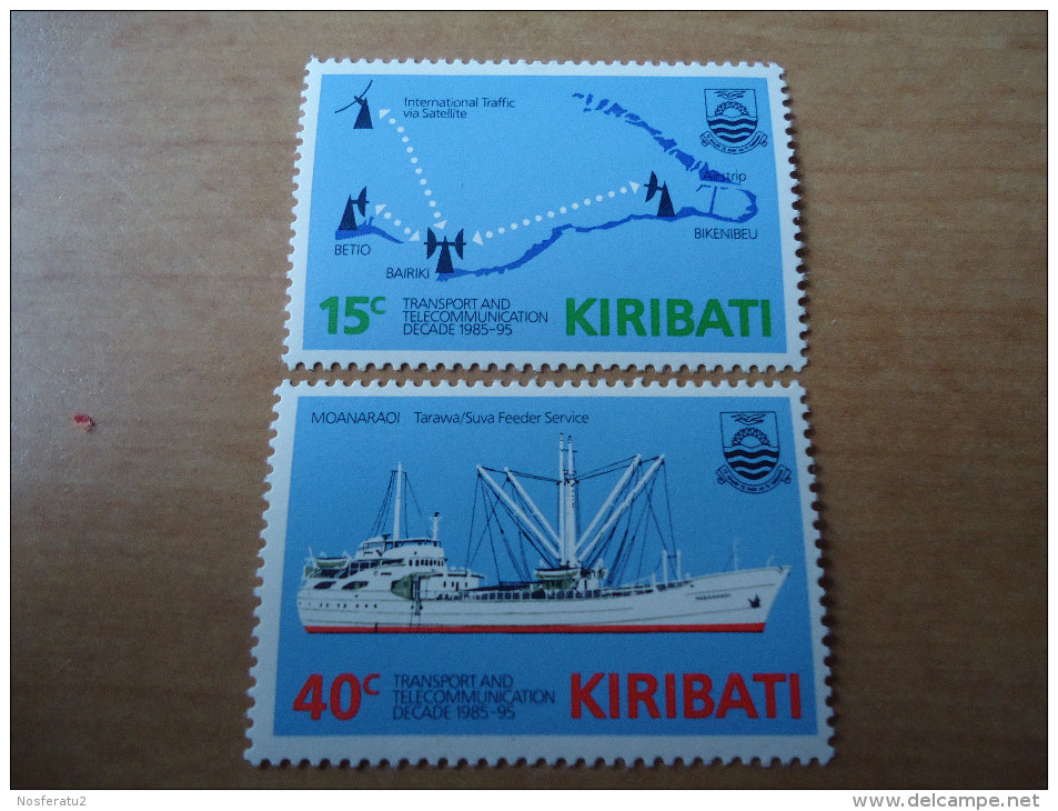 Kiribati:  MiNr 468-469 Transportdekade (1985) - Kiribati (1979-...)