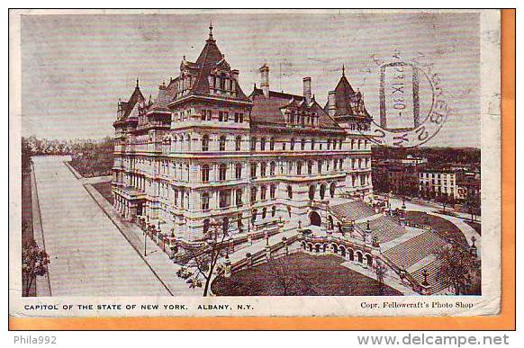 USA 1930 Y Traveled Postcard New York Albany Capitol Building - Albany