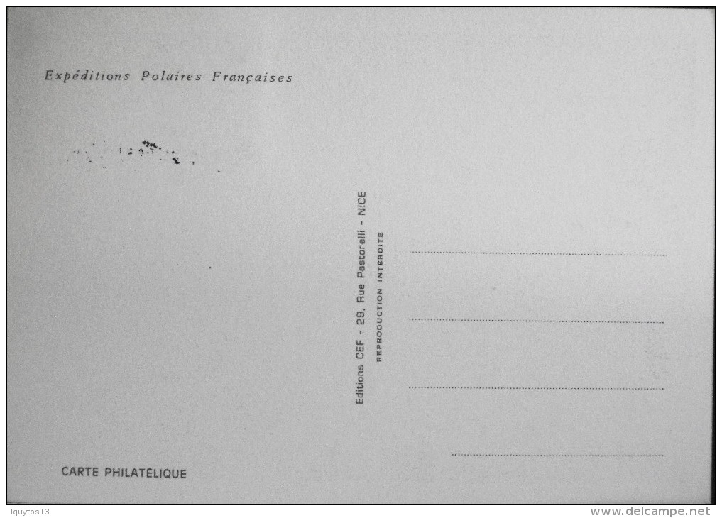 CP. - 1er JOUR 1968 - Expéditions Polaires Françaises - Paris Le 19 Oct.1968 - Evenementen & Herdenkingen