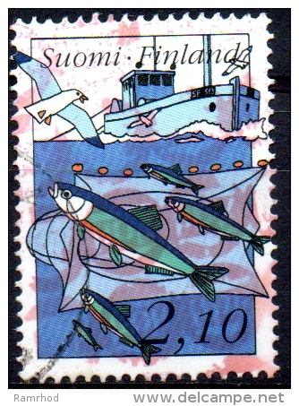 FINLAND 1991 Centenary Of Central Fishery Organization - 2m.10 - Trawling For Baltic Herring   FU - Oblitérés