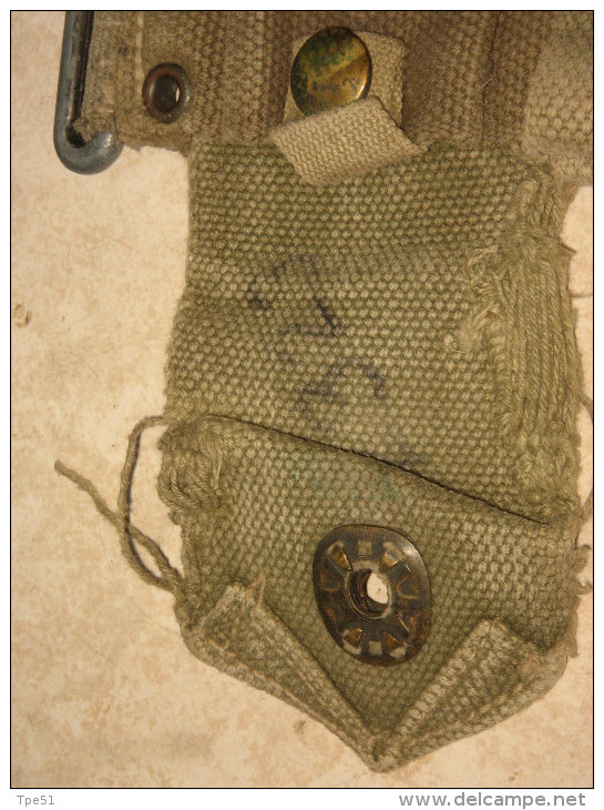 Ceinturon Garand US 2fois 5 Pochettes Avec Numéro De Matricule Du Soldat Et Pressions KLIKIT PULL - 1939-45