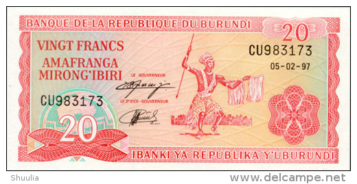 Burundi 20 Francs 1997 Pick 27d  UNC - Burundi