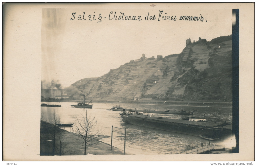 ALLEMAGNE - Belle Carte Photo SALZIG -  Châteaux Des Frères Ennemis - Bergruinen LIEBENSTEIN & STERRENBERG - Autres & Non Classés