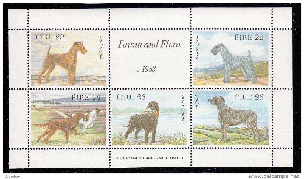 Ireland MNH Scott #567a Souvenir Sheet Of 5 Irish Dogs: Kerry Blue Terrier, Wolfhound, Water Spaniel, Terrier, Setters - Neufs