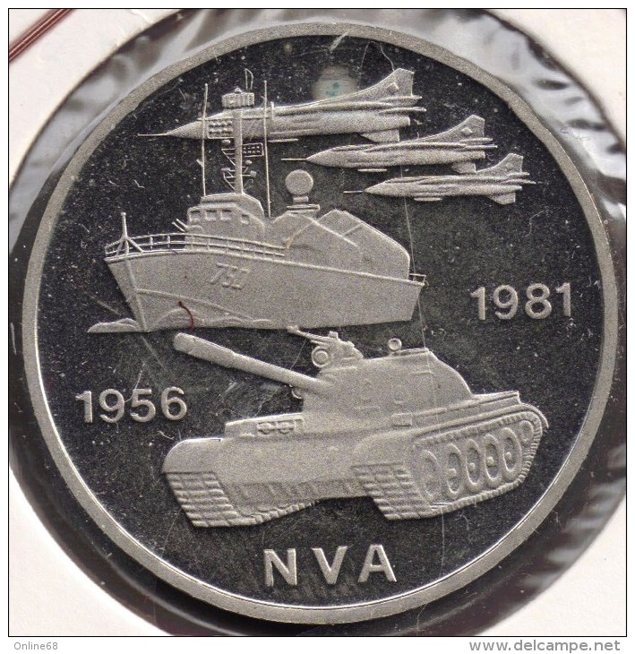 DDR RDA 10 MARK 1981 25 JAHRE NVA National People's Army BE PROOF  	KM# 80 - 10 Mark