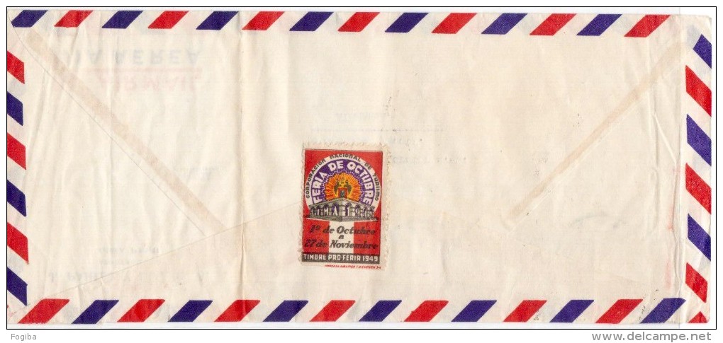 PERU 1949 - AIR MAIL COVER  LIMA  TO OELDE/ WESTF. GERMANIA -  FERIA DE OCTUBRE TIMBRE (AG37) - Perù