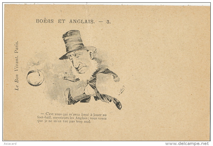 Boer War Satirical Boers Et Anglais No 3 Le Bon Vivant Foot Ball - Afrique Du Sud