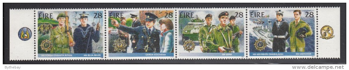 Ireland MNH Scott #726a Strip Of 4 Police, Army, Navy, FCA - Irish Security Forces - Neufs