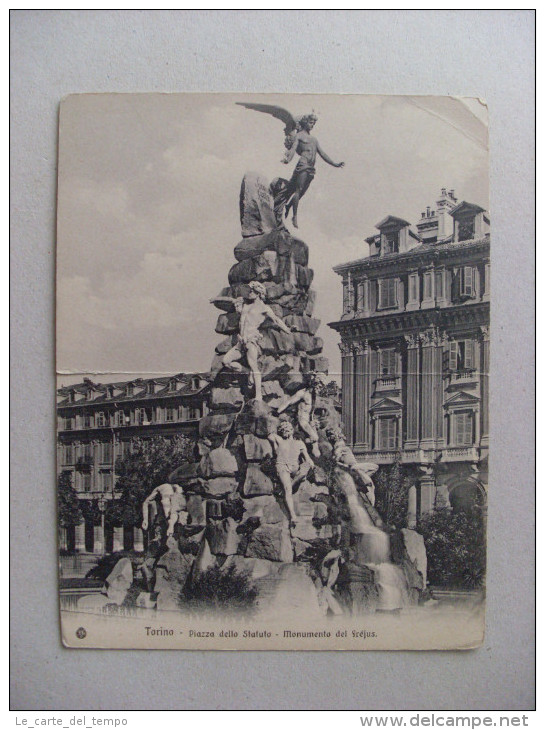 Cartolina Doppia TORINO Piazza Dello Statuto - Monumento Del Frejus - Places & Squares