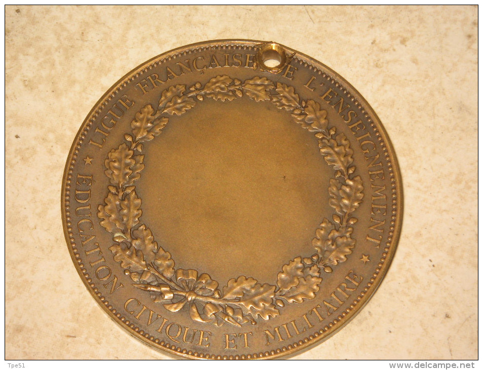 Médaille En Bronze Pour La Patrie Par Le Livre Par L'Epée 1866-1881 A. BORREL 1884 - France