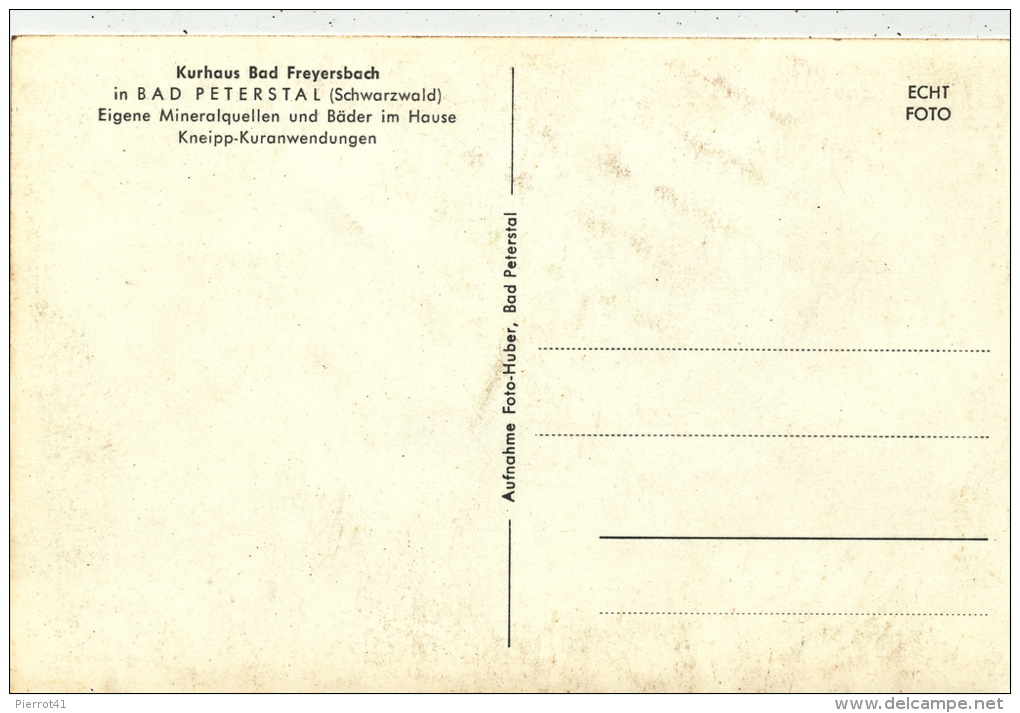 ALLEMAGNE - Kurhaus BAD FREYERSBACH In BAD PETERSTAL - Bad Peterstal-Griesbach