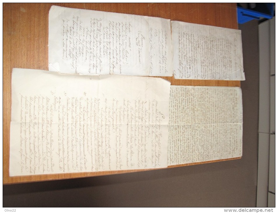 4 DOCUMENTS (lettres Poemes) Manuscrit XIXe Siècle - - Andere & Zonder Classificatie