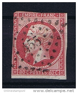 France: 1859 Yv 17B PC 455 Boulogne Sur Mer Obl/used. - 1853-1860 Napoleon III