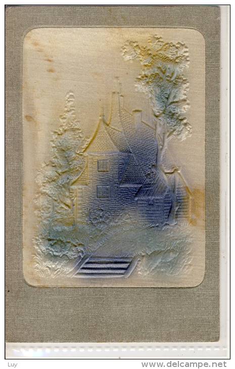 Embossed, Gaufrée, Relief CP, Prägekarte Mit Auflage Aus Seide (silk), Bemalt -    1907 - Autres & Non Classés