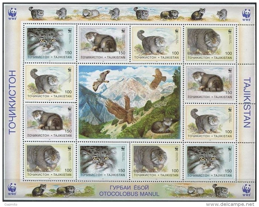 Tagikistan 1996, WWF, Palla’s Cat, 12val +label In BF - Tadjikistan