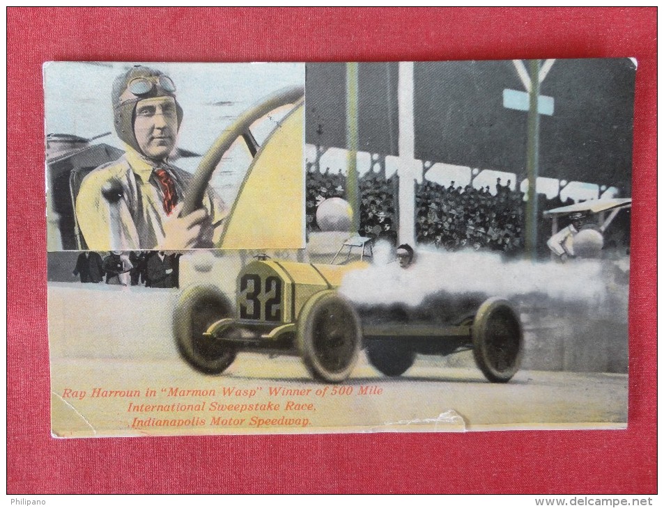 Ray Harroun Marmon  Wasp Winner 500 Mile Race  1915 Cancel  Small Tear Bottom Center  Ref 1321 - Andere & Zonder Classificatie