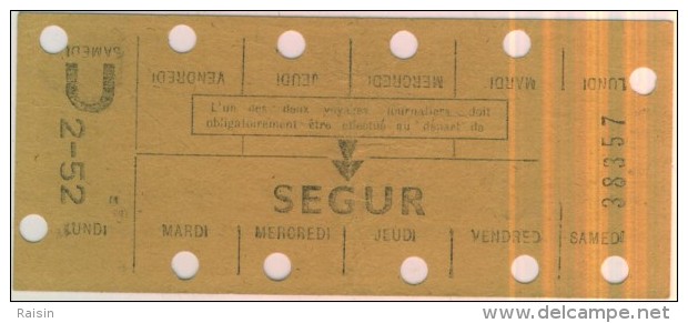 Métro  De Paris Ségur Carte De Transport Hebdomadaire  BE - Europe