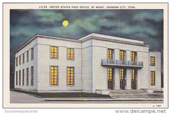 Tennessee Johnson City Post Office By Night - Johnson City