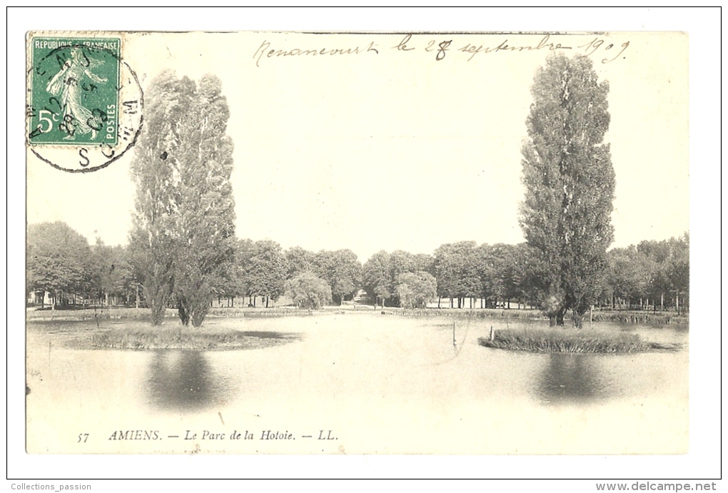 Cp, 80, Amiens, Le Parc De La Hotoie, Voyagée - Amiens