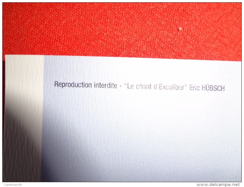 Eric Hubsch Avec Autographe  - Le Chant D'Excalibur - Format 40 X 30 Cm - Serigraphien & Lithographien