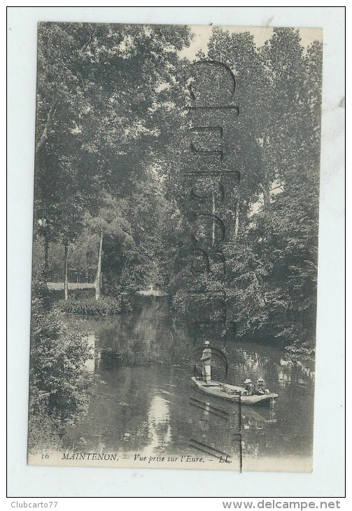 Maintenon (28) :MP D'une Barque Sur L'Eure En 1910 (animé)  PF. - Maintenon