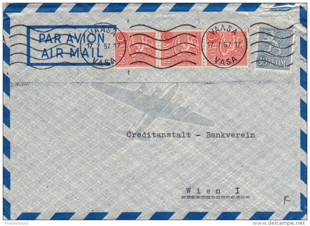 Vaasa To Wien. Cover 1957 - Lettres & Documents