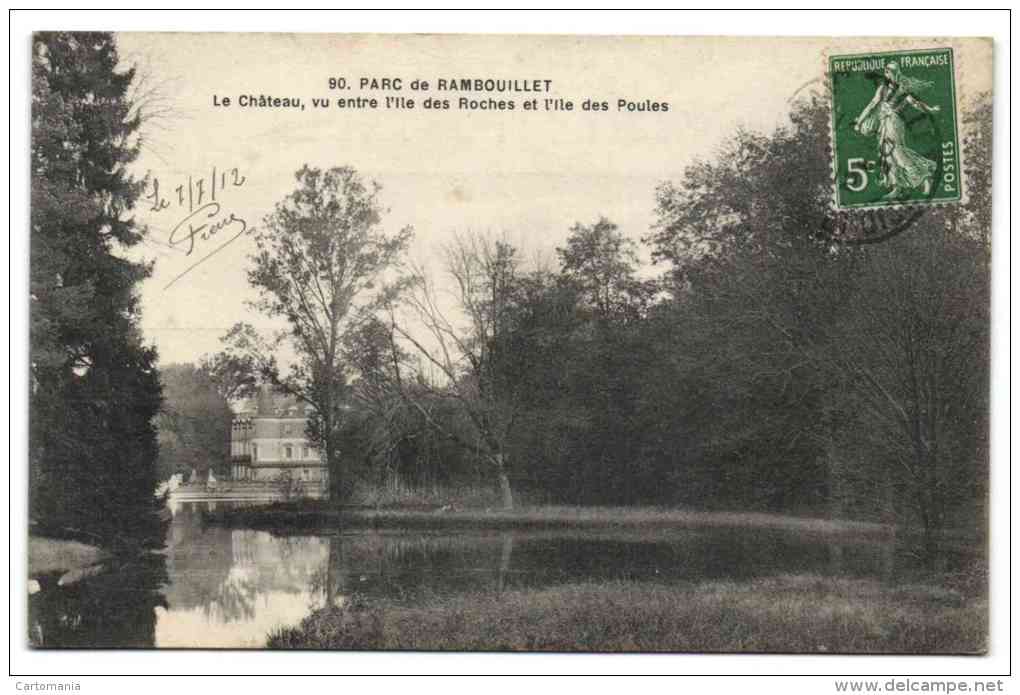 Parc De Rambouillet - Le Château, Vu Entre L'Ille Des Roches Et L'Ille Des Poules ( Edit. Lagrange) - Rambouillet (Château)