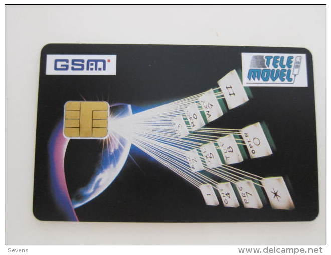 TMN Tele Movel GSM Chip Card,backside With Double Lines Number,used(without Mangetic Stripe) - Portugal