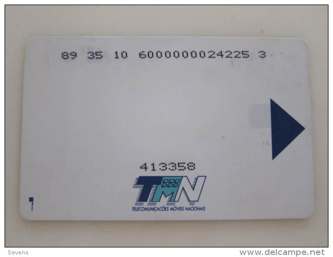 TMN Tele Movel GSM Chip Card,backside With Double Lines Number,used(without Mangetic Stripe) - Portugal