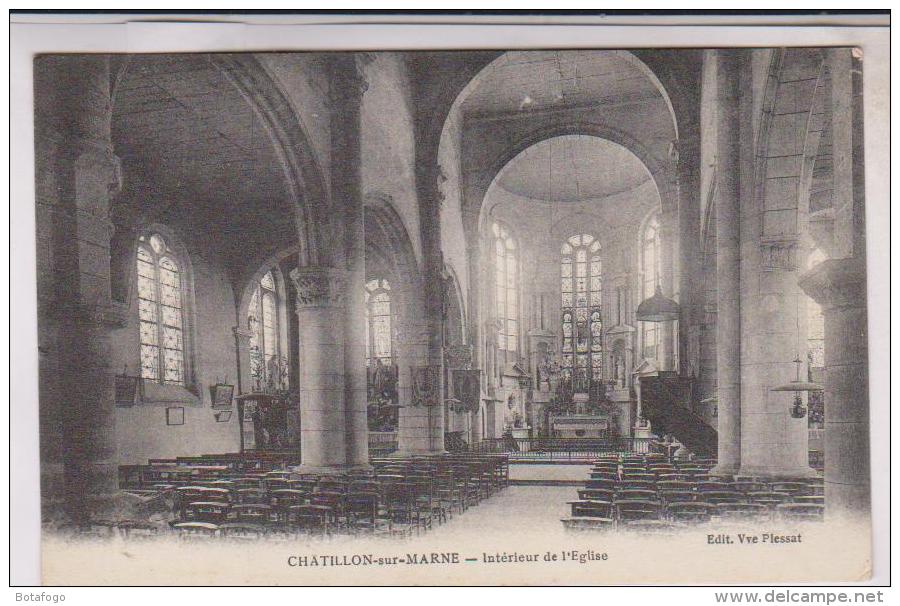 CPA DPT 51 CHATILLON SUR MARNE,INTERIEUR DE L EGLISE En 1916!! - Châtillon-sur-Marne