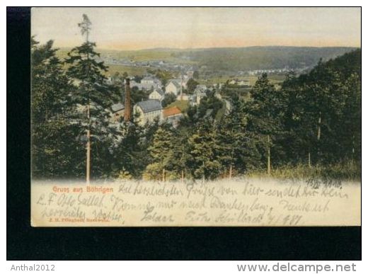 Litho Gruss Aus Böhringen Bei Döbeln Schornstein Fabrik 15.5.1910 - Doebeln
