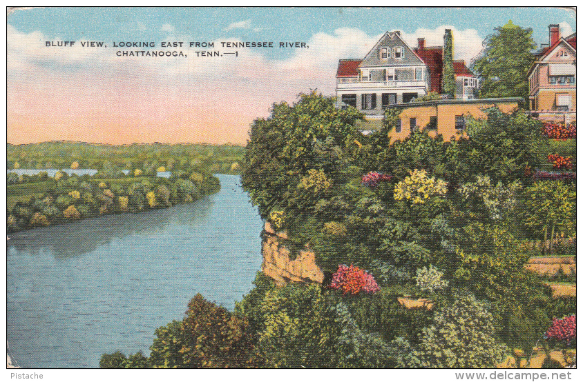 Tennessee TN - Chattanooga - Bluff View - Postmark 1945 - 2 Scans - Chattanooga