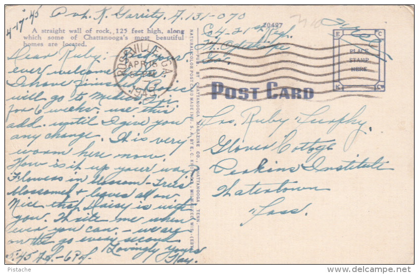 Tennessee TN - Chattanooga - Bluff View - Postmark 1945 - 2 Scans - Chattanooga