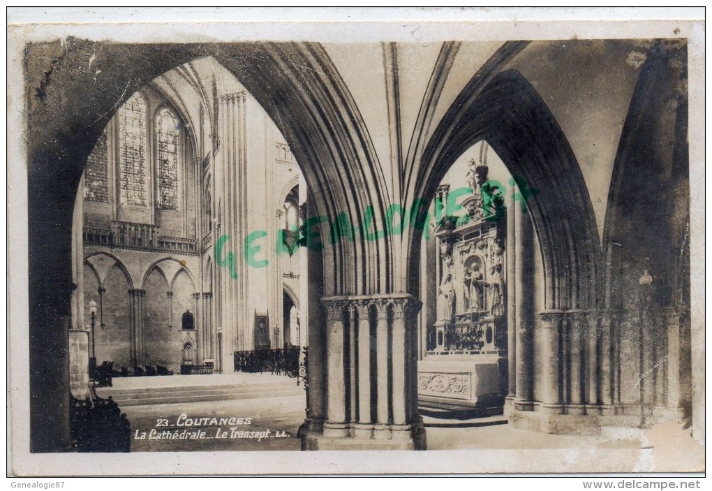 50 - COUTANCES - LA CATHEDRALE  LE TRANSEPT  CARTE PHOTO 1947 - Coutances