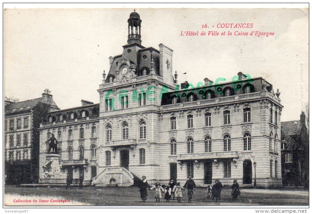 50 - COUTANCES - L' HOTEL DE VILLE ET LA CAISSE D' EPARGNE - Coutances