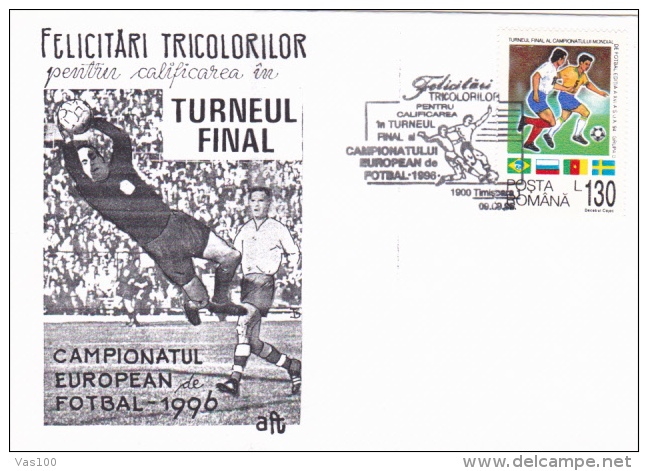 EUROPEAN SOCCER CHAMPIONSHIP, SPECIAL COVER, 1996, ROMANIA - Championnat D'Europe (UEFA)